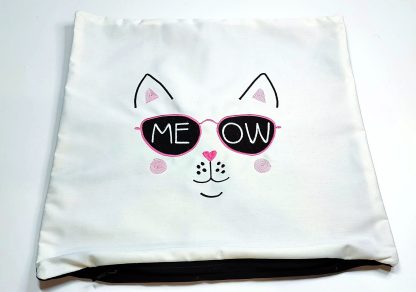 Handmade embroidery cat cushions- MEOW