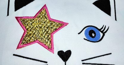 Handmade embroidery cat cushions- STAR CAT